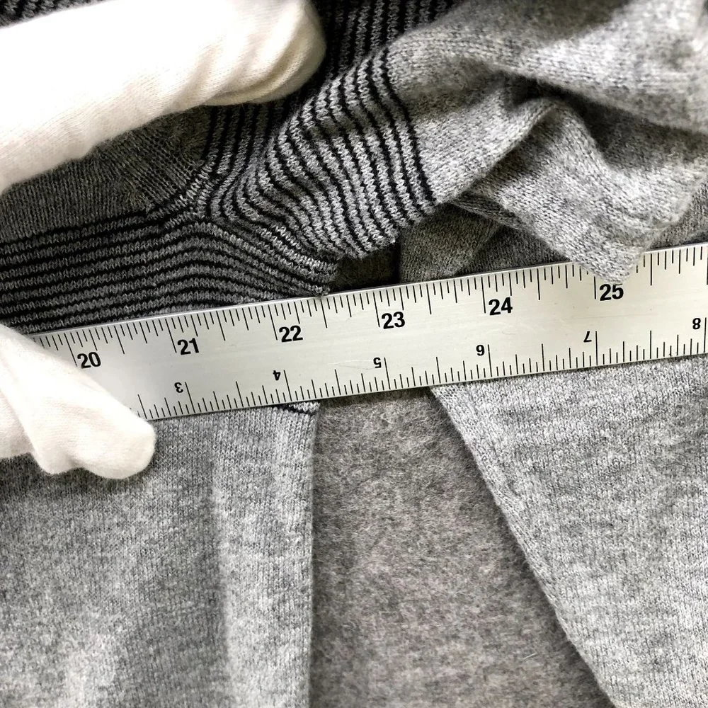 Banana Republic Gray Crewneck Sweater with Black Stripe Detail